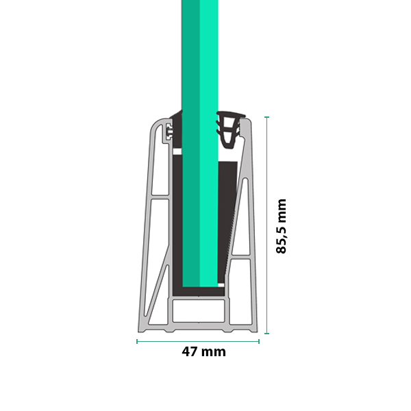 Profil aluminiu balustrade sticlă GP-55-ECO